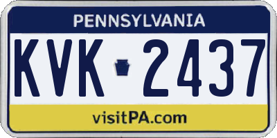 PA license plate KVK2437