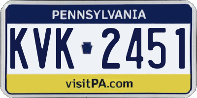 PA license plate KVK2451