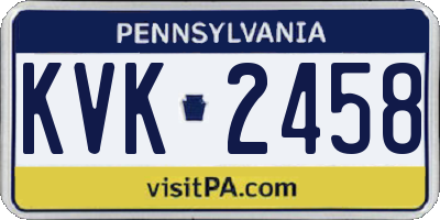 PA license plate KVK2458