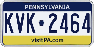 PA license plate KVK2464