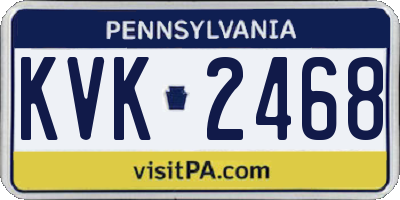 PA license plate KVK2468