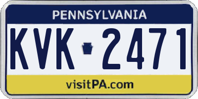PA license plate KVK2471