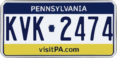 PA license plate KVK2474