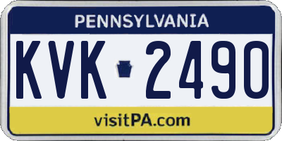 PA license plate KVK2490