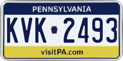 PA license plate KVK2493