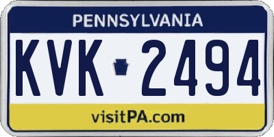 PA license plate KVK2494