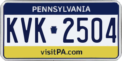 PA license plate KVK2504