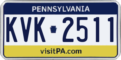 PA license plate KVK2511