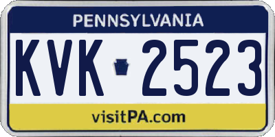 PA license plate KVK2523