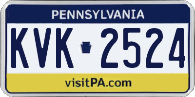 PA license plate KVK2524