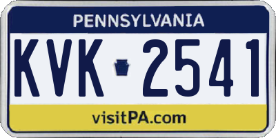 PA license plate KVK2541