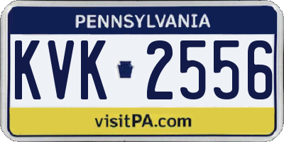 PA license plate KVK2556