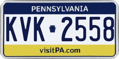 PA license plate KVK2558