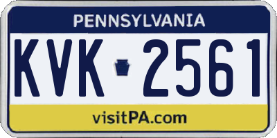 PA license plate KVK2561