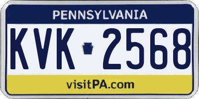 PA license plate KVK2568