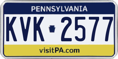 PA license plate KVK2577
