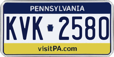 PA license plate KVK2580