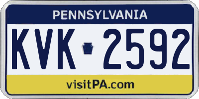 PA license plate KVK2592