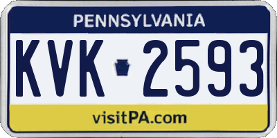 PA license plate KVK2593