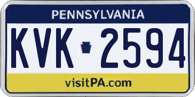 PA license plate KVK2594