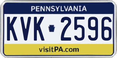 PA license plate KVK2596