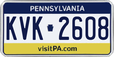 PA license plate KVK2608