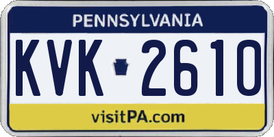 PA license plate KVK2610