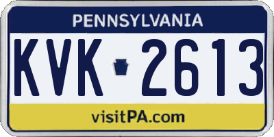 PA license plate KVK2613