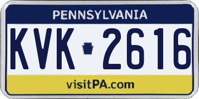 PA license plate KVK2616