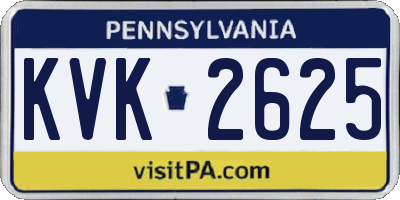 PA license plate KVK2625