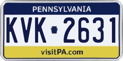 PA license plate KVK2631