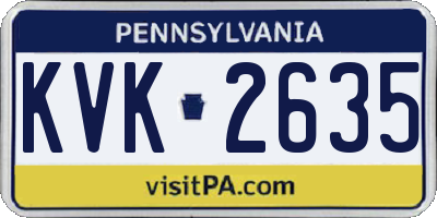 PA license plate KVK2635