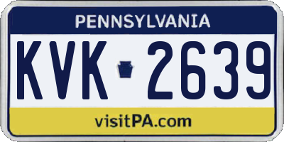 PA license plate KVK2639
