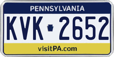 PA license plate KVK2652