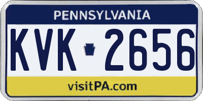 PA license plate KVK2656