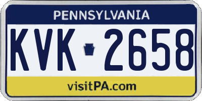 PA license plate KVK2658