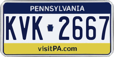 PA license plate KVK2667