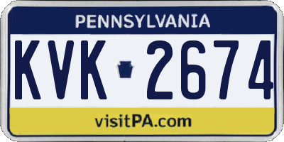 PA license plate KVK2674