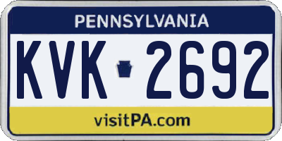 PA license plate KVK2692