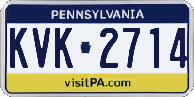 PA license plate KVK2714