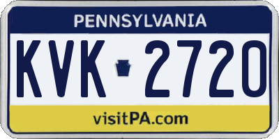 PA license plate KVK2720