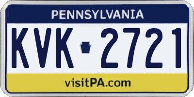 PA license plate KVK2721