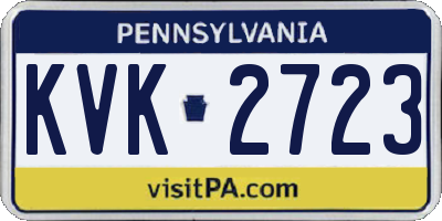 PA license plate KVK2723