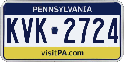 PA license plate KVK2724
