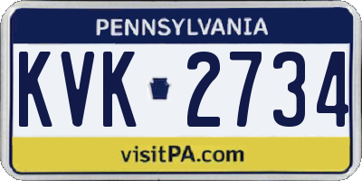 PA license plate KVK2734