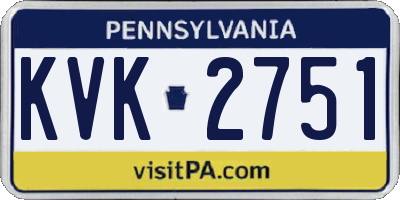 PA license plate KVK2751