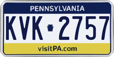 PA license plate KVK2757