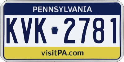 PA license plate KVK2781