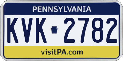 PA license plate KVK2782