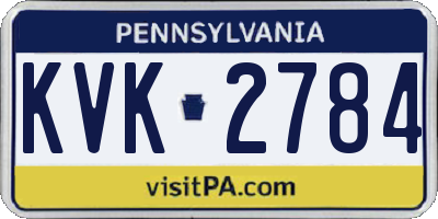 PA license plate KVK2784